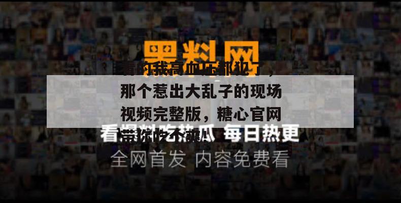 看的我高血压都犯了，那个惹出大乱子的现场视频完整版，糖心官网带你吃个爽！
